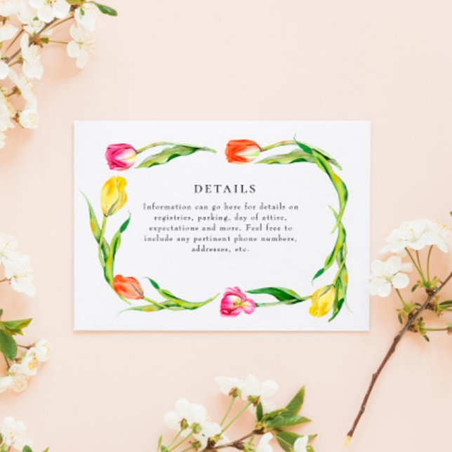 Cartons Réponse Elégante Fête des mariées de tulipe à fleurs de pr (Créateur téléchargé)