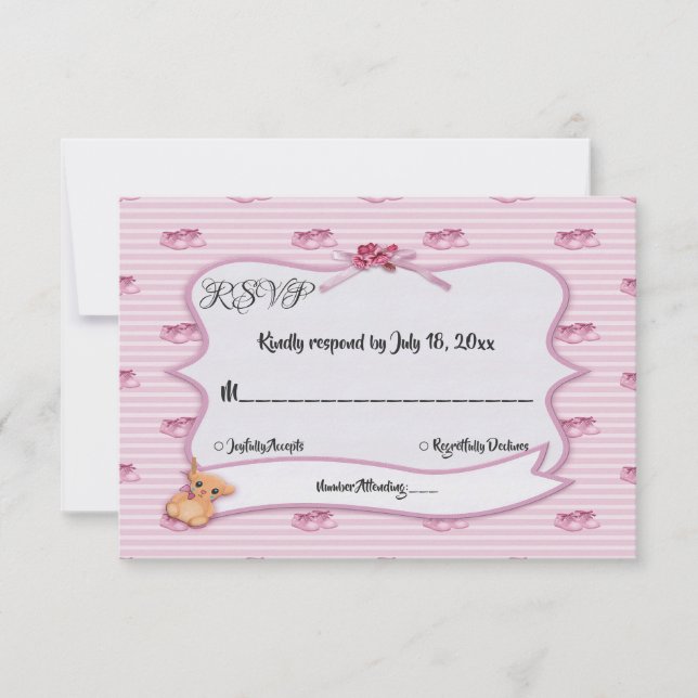 Cartons Réponse Élégante fille rose pince raypes chic Mariage mode (Devant)