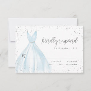 Cartons Réponse Elégante parties scintillant robe bleu argent quin