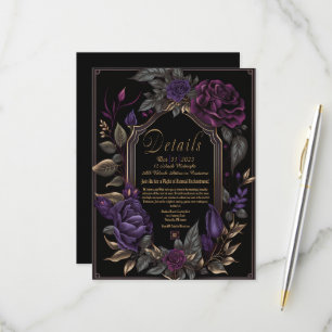Cartons Réponse Elégante Vintage Moody Floral Détails Card