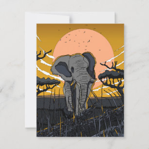 Cartons Réponse Éléphant d'Afrique