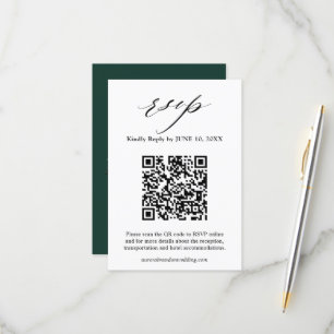 Cartons Réponse Emerald Green Eucalyptus Blanc Floral Mariage R