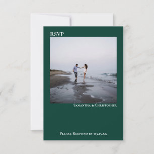 Cartons Réponse Emerald Green Simple Minimaliste Mariage photo