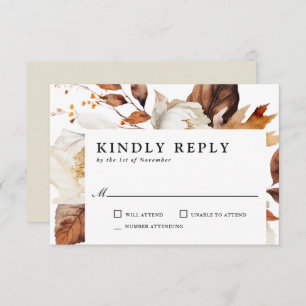 Cartons Réponse Enchanted Automne Rustique Boho Blooms Mariage