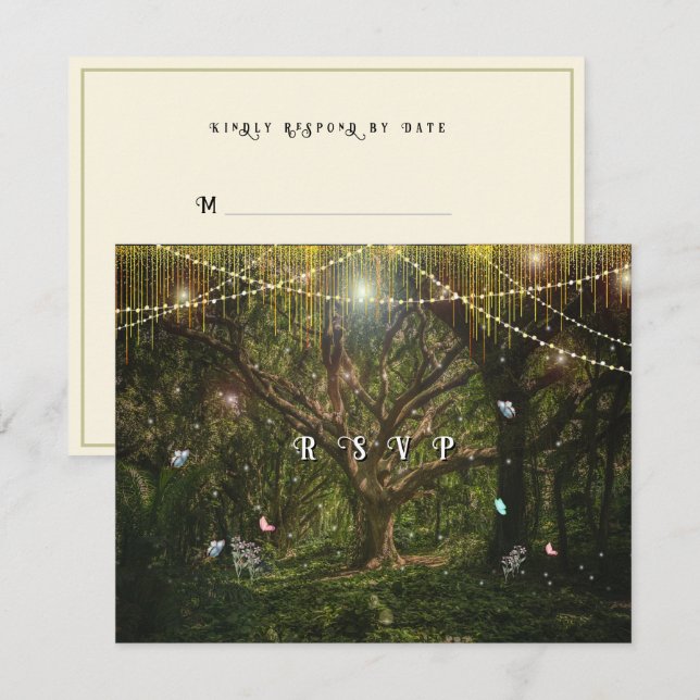Cartons Réponse Enchanted Forest Butterflies Gold Lights (Devant / Derrière)