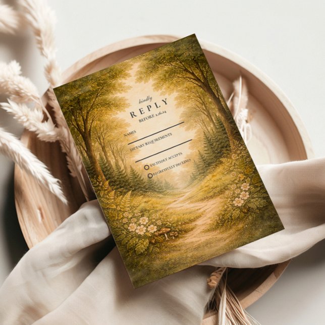 Cartons Réponse Enchanted Forest Path Wedding (Créateur téléchargé)