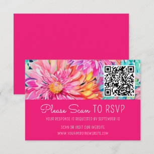 Cartons Réponse Enclosure de code QR de mariage floral coloré