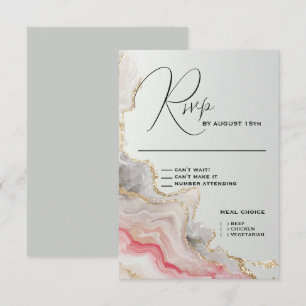 Cartons Réponse Encre fluide d'agate rose élégante