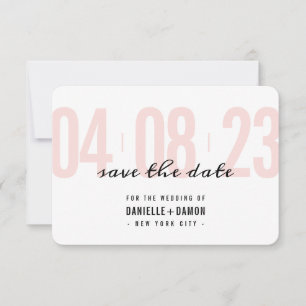 Cartons Réponse ENREGISTRER LA DATE bloc simple moderne rose vif n