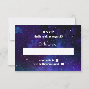 Cartons Réponse Espace rsvp. Les étoiles de nuit. Mariage moderne 
