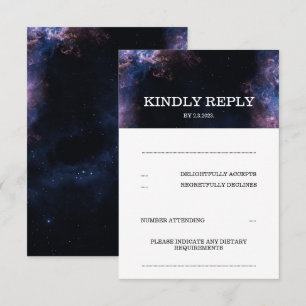 Cartons Réponse Espace sombre élégant Galaxie Celestique Thème RSV