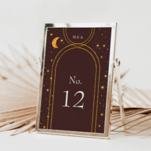 Cartons Réponse Étoiles de lune céleste vintage Numéro du Mariage
