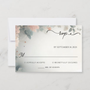 Cartons Réponse Eucalyptus Dentelle Tulle Pastel Dusty Mariage ble