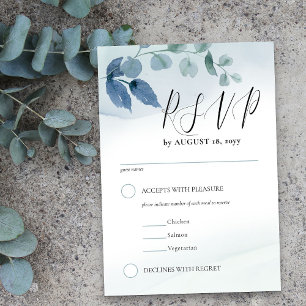 Cartons Réponse Eucalyptus Dusty Aquarelle Foliage Entrée Choix