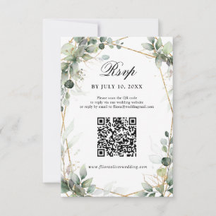 Cartons Réponse Eucalyptus Verdure Botanique Mariage géométrique R