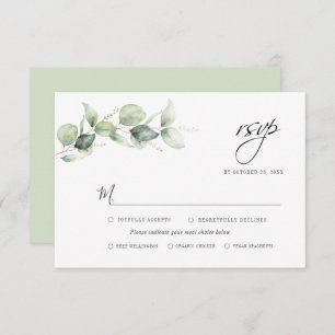 Cartons Réponse Eucalyptus Verdure Feuillage Minimaliste Mariage