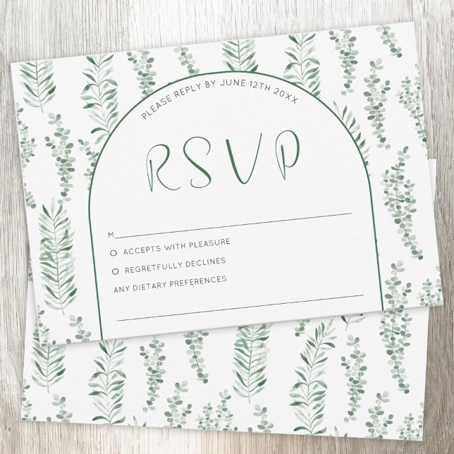 Cartons Réponse Eucalyptus Verdure Mariage élégant (Créateur téléchargé)