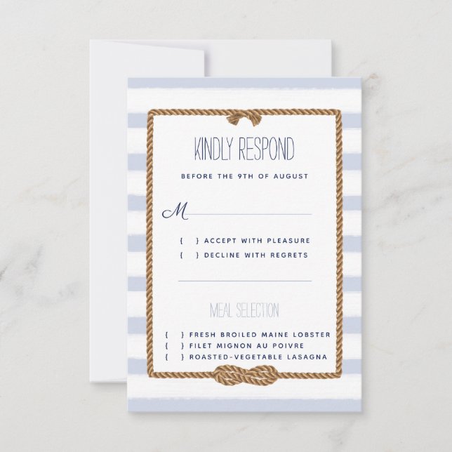 Cartons Réponse Événement de mariage à l'aquarelle bleu marine et  (Devant)