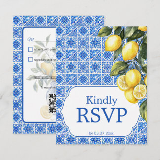 Cartons Réponse 🌈 Exigence alimentaire + QR Azul & Limone Romanc