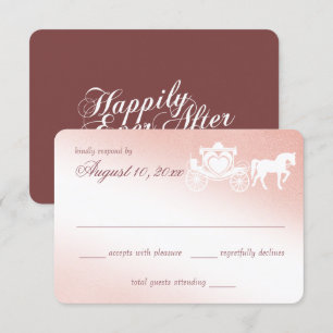 Cartons Réponse Fairy Tale Carriage Pink Response Card