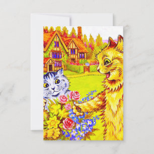 Cartons Réponse Famille de chats dans le jardin