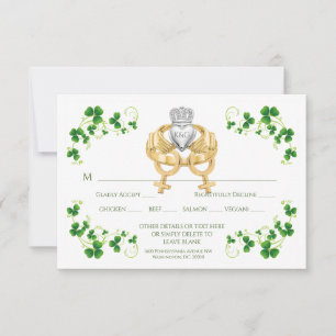 Cartons Réponse Femme Irlandaise Cercle de Claddagh et Shamrock