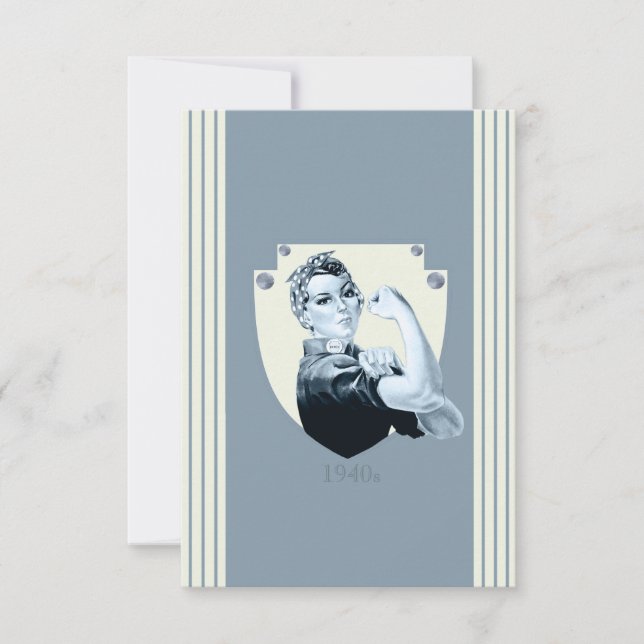 Cartons Réponse Femme rétro-patriotique des années 1940 (Devant)