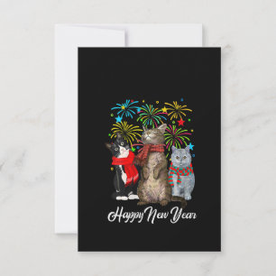 Cartons Réponse FEMMES Joyeux Nouvel An Chat Joyeux Meow Année 202