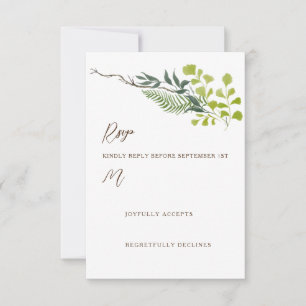Cartons Réponse Fern Poivre Arbre Feuille Jardin Mariage vertical