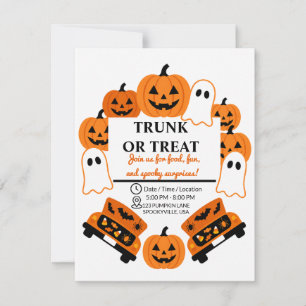 Cartons Réponse Fête communautaire Halloween Rétro Trunk or Treat 