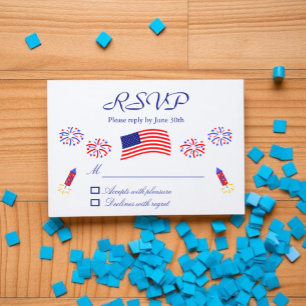 Cartons Réponse Fête de bébé patriotique pétard