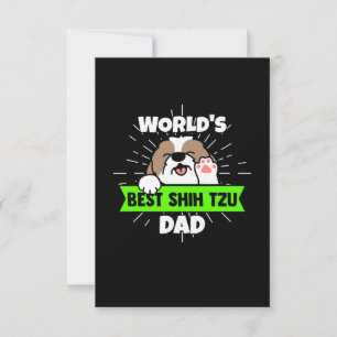 Cartons Réponse Fête des pères World Best Shih Tzu Chien Papa