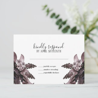 Cartons Réponse Feuillage violet Floral Gothique Pagan Handfasting