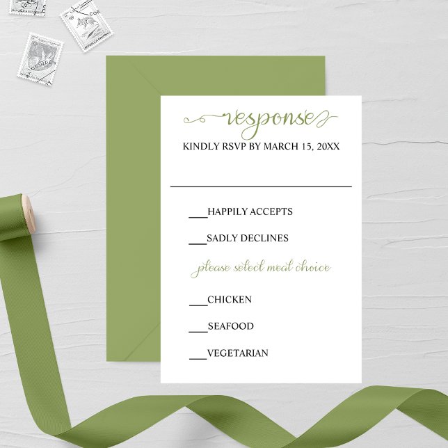 Cartons Réponse Feuille de ligne artistique Mariage (Créateur téléchargé)