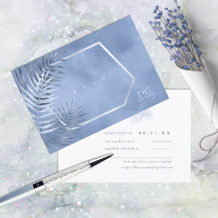 Cartons Réponse Feuille de palme luxuriante Mariage Windsor Blue I