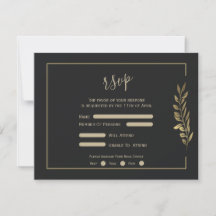 Feuille d'or moderne Mariage noir