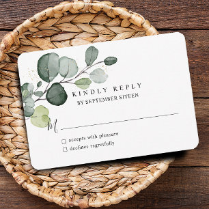 Cartons Réponse Feuilles d'eucalyptus éclaboussures d'or