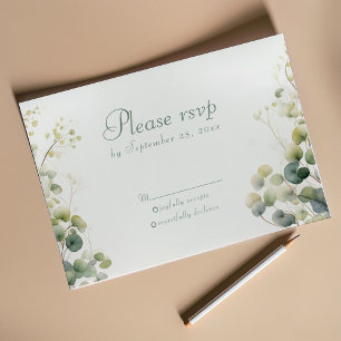 Cartons Réponse Feuilles romantiques floraux Eucalyptus, mariage r