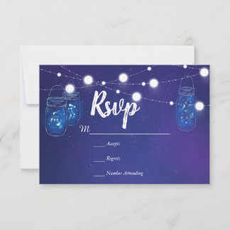 Cartons Réponse Feux rustiques de campagne mason jarres mariage RS