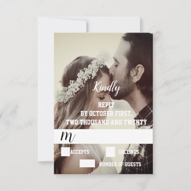 Cartons Réponse Fiançailles de photographie moderne Mariage (Devant)
