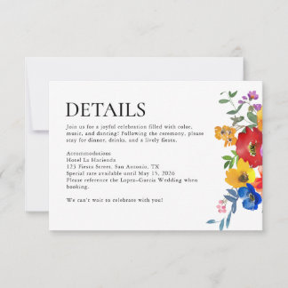 Cartons Réponse Fiesta Colorful Floral Mexico Wedding Details