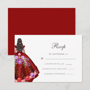 Cartons Réponse Fiesta rouge colorée Calligraphie florale Quincean