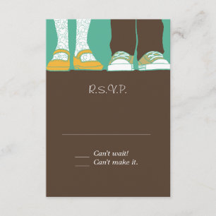 Cartons Réponse Fille Chaussures et Baskets Mariage illustré (Mint