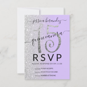 Cartons Réponse Fille Lavande Parties scintillant Argent Ombre Qui