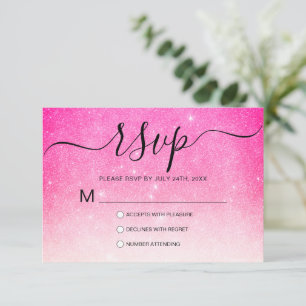 Cartons Réponse Fille Neon rose Parties scintillant blanche Ombre