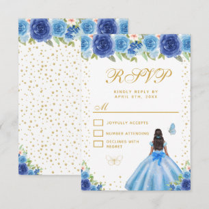 Cartons Réponse Fleur Bleue Princesse à Peau Noire Sweet Sixteen