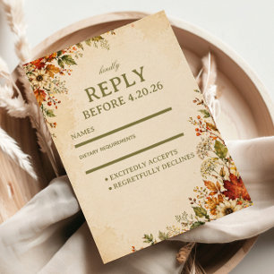 Cartons Réponse Fleur d'automne vintage
