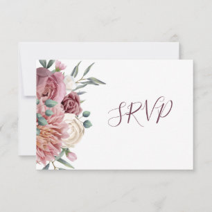 Cartons Réponse Fleur de Watercolor Rose Poussiéreuse Rustique Car