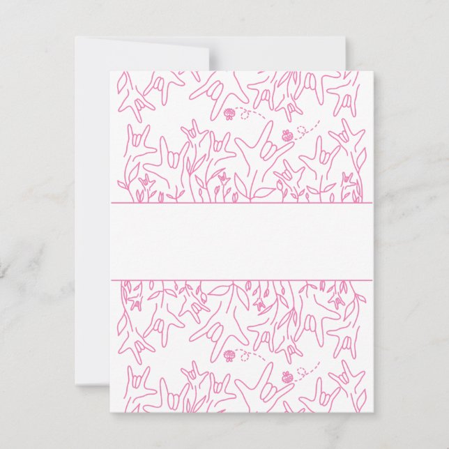 Cartons Réponse Fleur ILY - Nom personnalisé ASL Design (Devant)