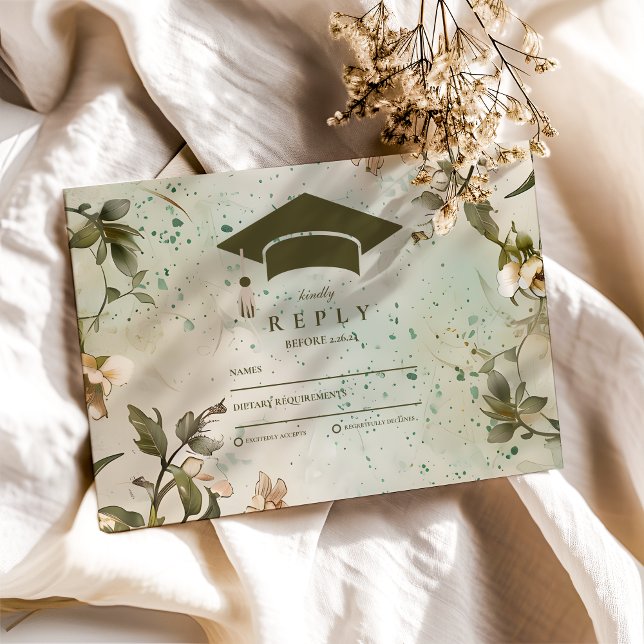 Cartons Réponse Fleur sauvage Bloom Graduation Party (Créateur téléchargé)